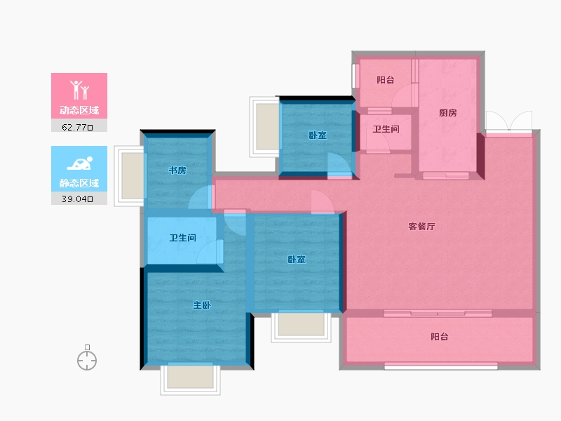 重庆-重庆市-百安学府-93.86-户型库-动静分区