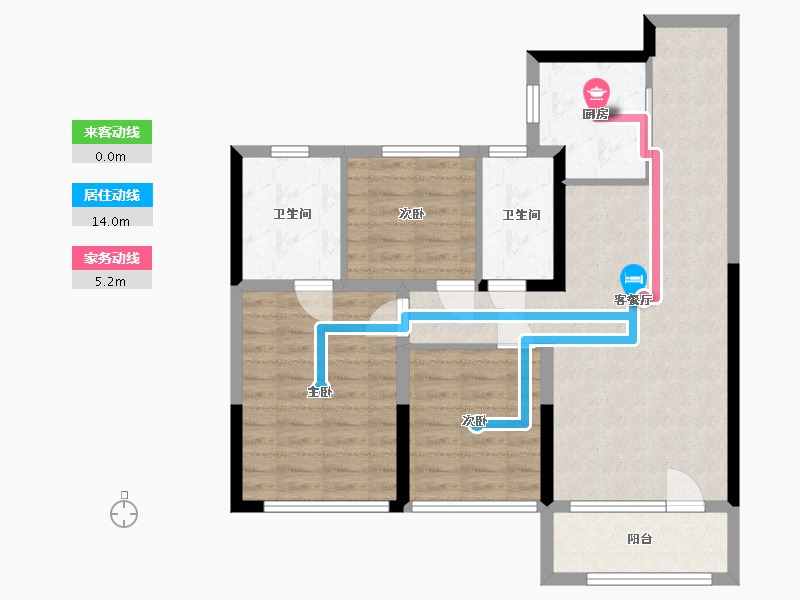 山东省-青岛市-卓越嘉悦-94.83-户型库-动静线