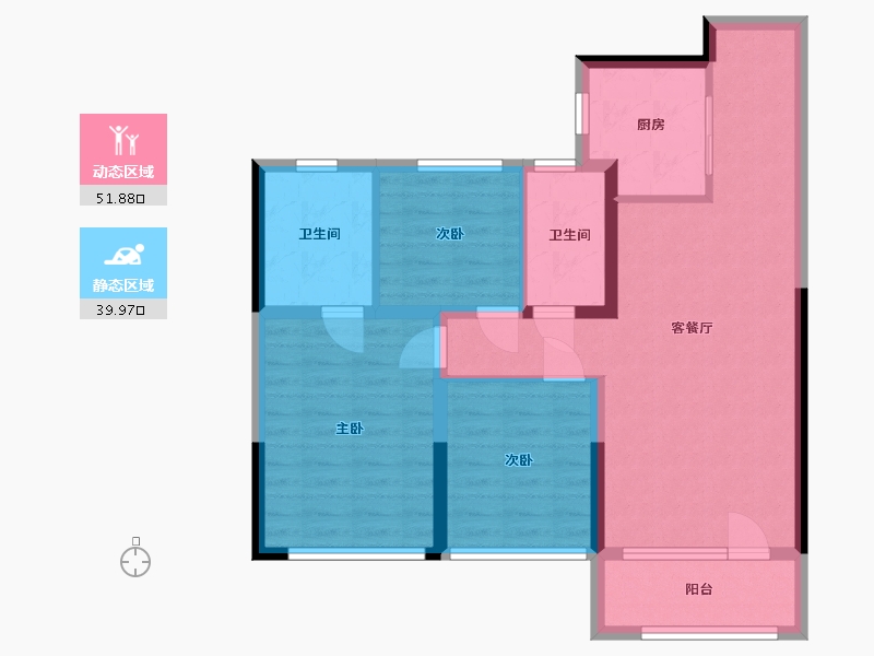 山东省-青岛市-卓越嘉悦-94.83-户型库-动静分区