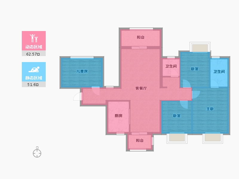 广西壮族自治区-南宁市-荣和伍壹大道-102.26-户型库-动静分区