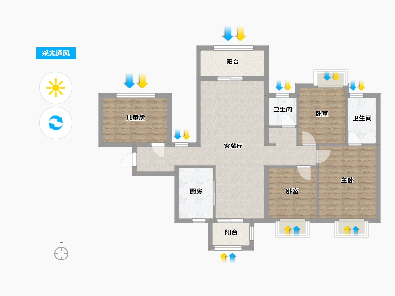 广西壮族自治区-南宁市-荣和伍壹大道-102.26-户型库-采光通风