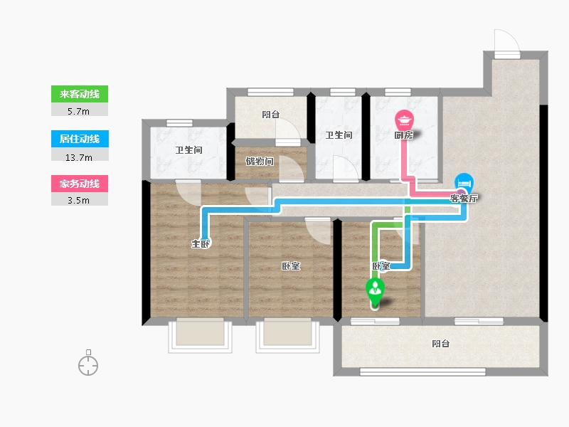 广东省-广州市-万科万汇天地·瑧园-85.36-户型库-动静线