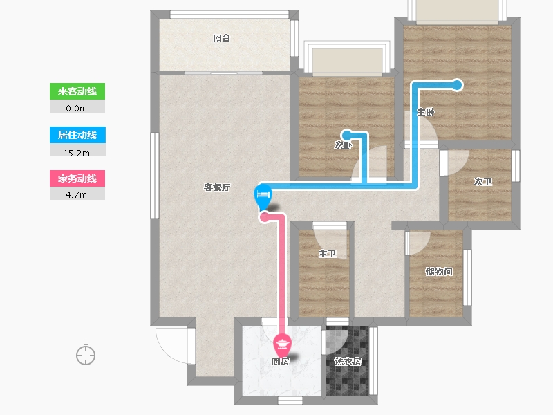 四川省-成都市-华侨城融创春风十里-87.30-户型库-动静线