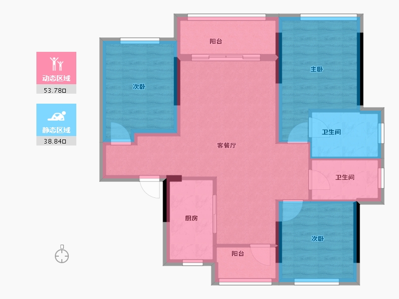 四川省-成都市-中国铁建·青羊樾府-82.57-户型库-动静分区