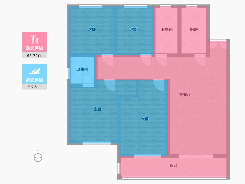 陕西省-宝鸡市-世苑国际-123.92-户型库-动静分区