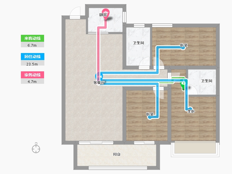 河北省-唐山市-昊和沁园八期-88.00-户型库-动静线