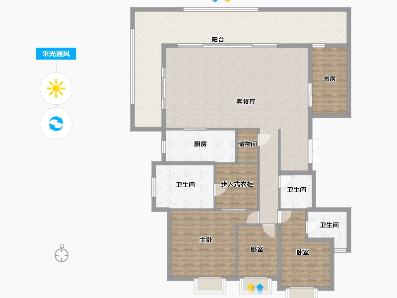 广东省-东莞市-保利和悦滨江-176.98-户型库-采光通风