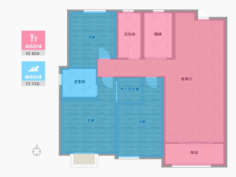 山东省-青岛市-水岸樾园-104.34-户型库-动静分区