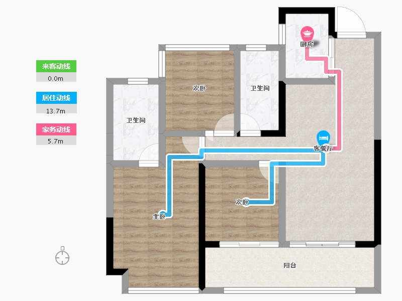 安徽省-合肥市-招商雍润府-88.02-户型库-动静线