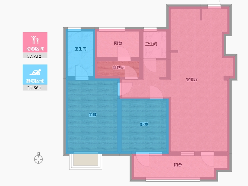 山东省-青岛市-博观星海知海园丨望海园-76.43-户型库-动静分区