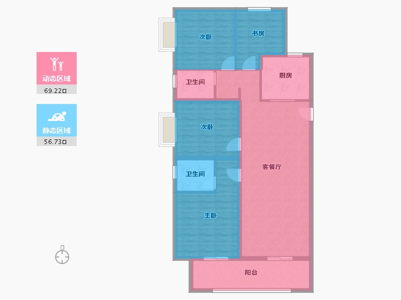 河南省-郑州市-美盛·教育港湾-113.60-户型库-动静分区