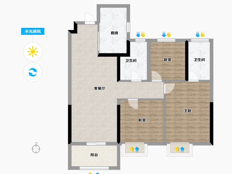 江苏省-常州市-龙控公园名著-91.21-户型库-采光通风