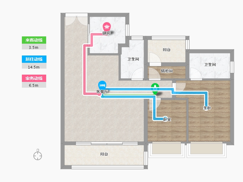 广东省-广州市-万科万汇天地·瑧园-84.52-户型库-动静线