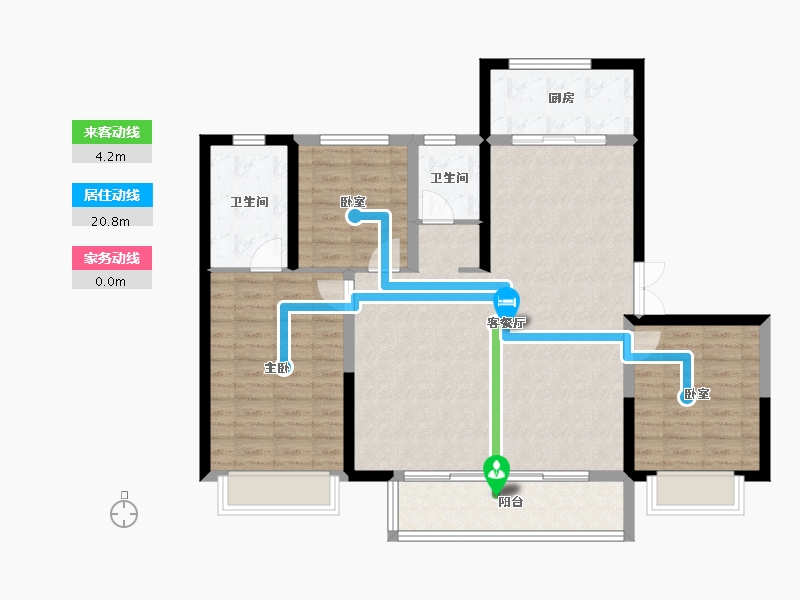 山西省-晋中市-文旅·云溪里-108.65-户型库-动静线