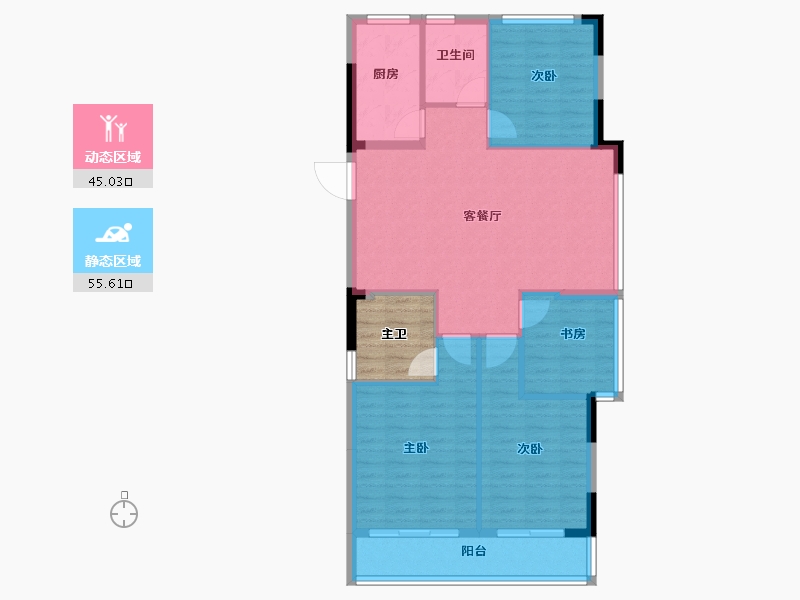 浙江省-杭州市-杭房·启润学府-96.76-户型库-动静分区