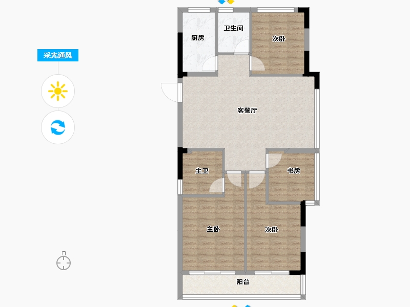 浙江省-杭州市-杭房·启润学府-96.76-户型库-采光通风