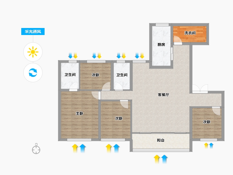 四川省-成都市-人居九林语-114.99-户型库-采光通风