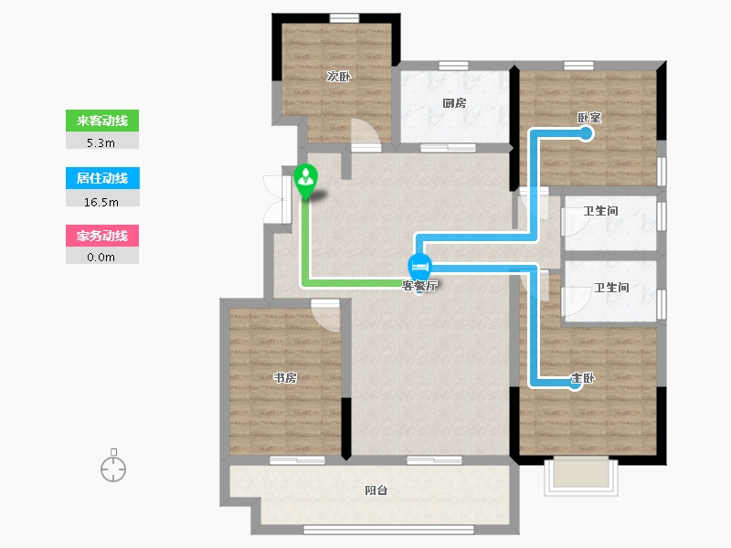 山东省-滨州市-丽景华府住宅小区-120.07-户型库-动静线