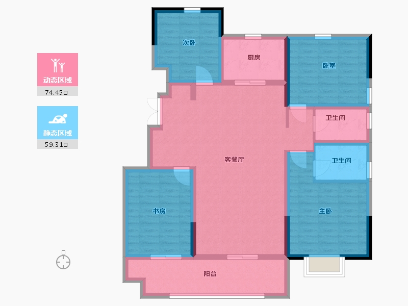 山东省-滨州市-丽景华府住宅小区-120.07-户型库-动静分区