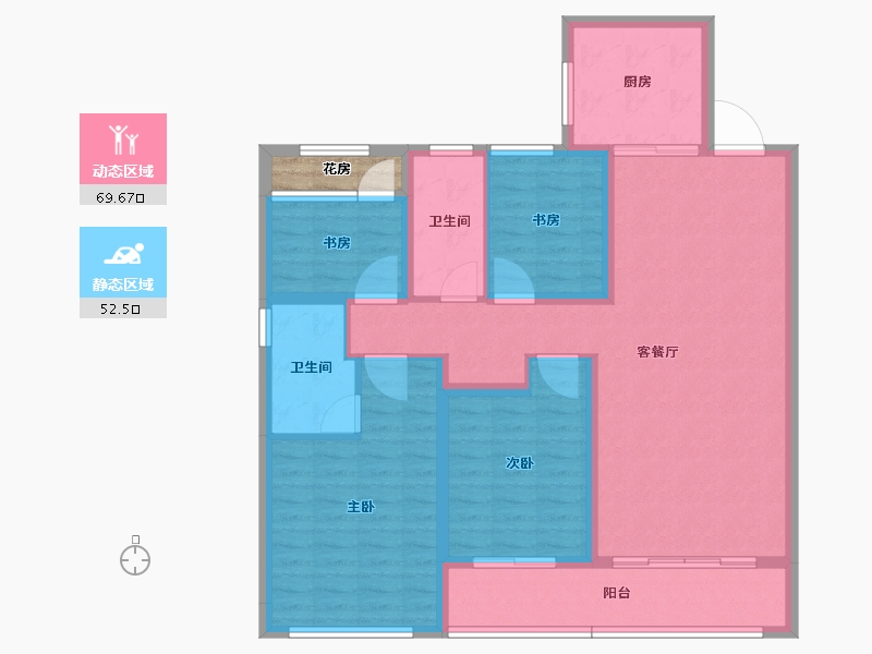 浙江省-杭州市-秦望府-112.02-户型库-动静分区