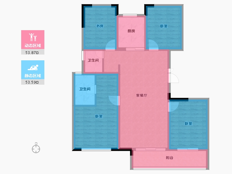 浙江省-杭州市-杭房众安·未珂宸铭府-96.00-户型库-动静分区