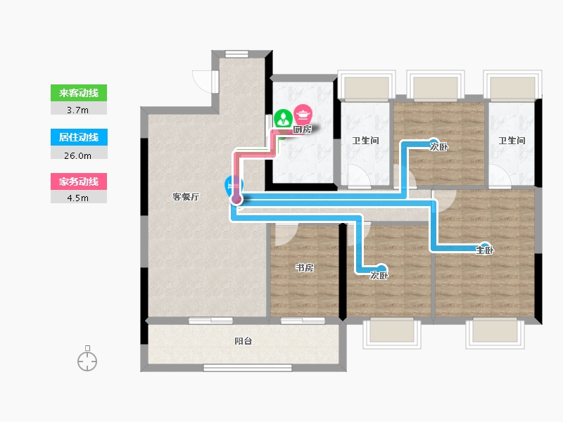 湖北省-武汉市-武汉城建·雲栖湖岸-102.58-户型库-动静线