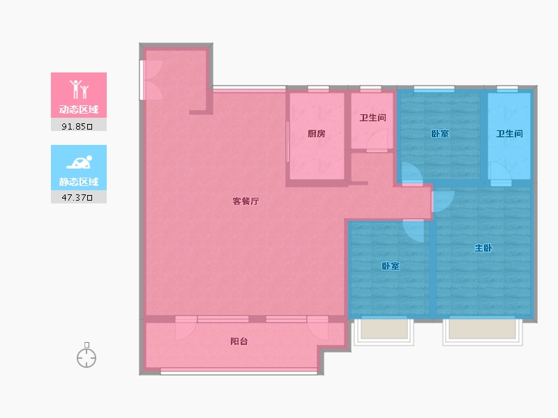 山东省-青岛市-融海·启城-125.60-户型库-动静分区