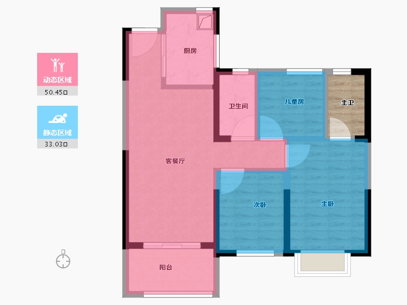 安徽省-合肥市-翡翠时光-78.01-户型库-动静分区