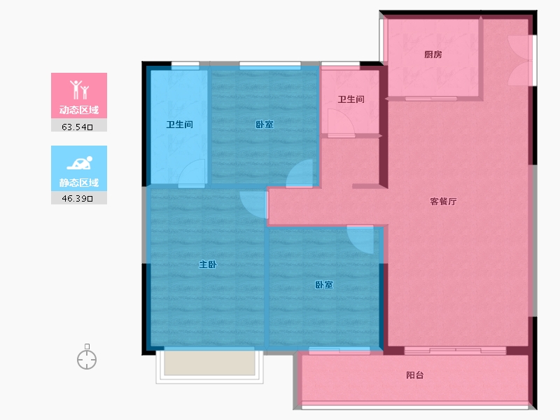 陕西省-西安市-金辉鹿鸣长滩-100.27-户型库-动静分区