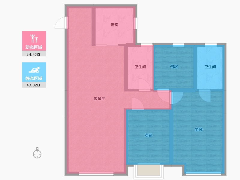 山东省-青岛市-青特金茂·中欧国际城滨江悦-88.00-户型库-动静分区