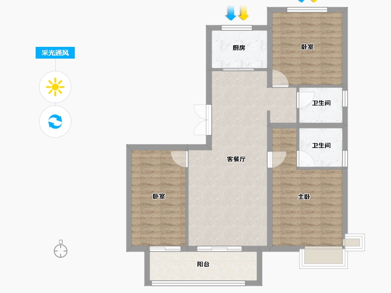 河北省-廊坊市-中交·上和苑-92.79-户型库-采光通风