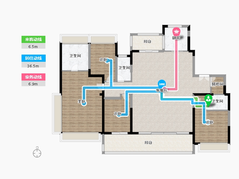 江苏省-苏州市-建发·缦云华庭-191.87-户型库-动静线