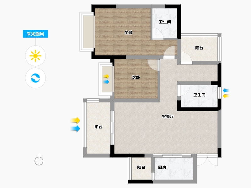 四川省-成都市-君悦时代-79.59-户型库-采光通风