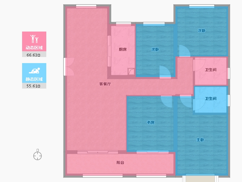 山东省-菏泽市-东亚国睿华庭-125.61-户型库-动静分区