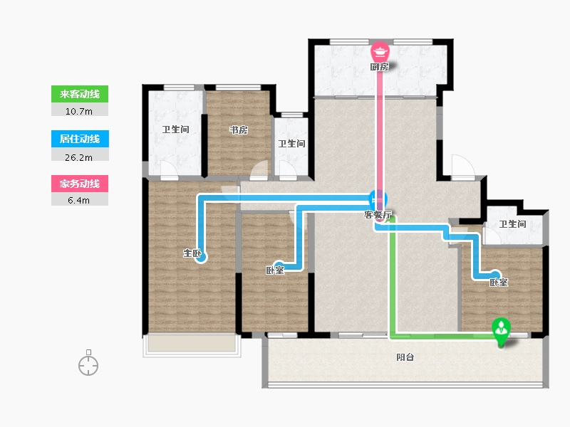 浙江省-台州市-方远朗成·四季辰院-190.80-户型库-动静线