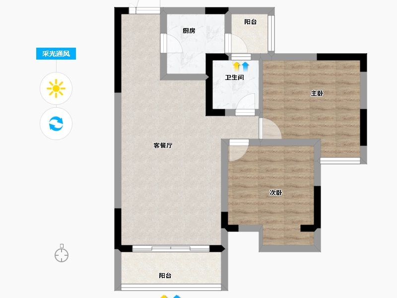 四川省-成都市-川发宽窄慢里-65.52-户型库-采光通风