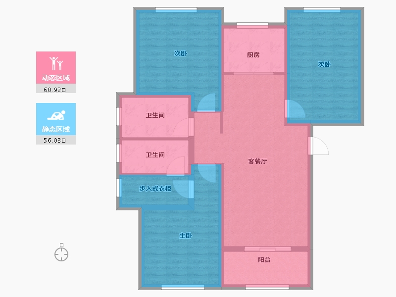 山东省-青岛市-天一仁和郡-104.60-户型库-动静分区