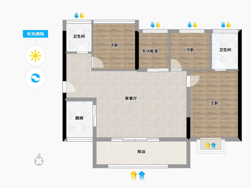 广东省-东莞市-金地名著-96.69-户型库-采光通风