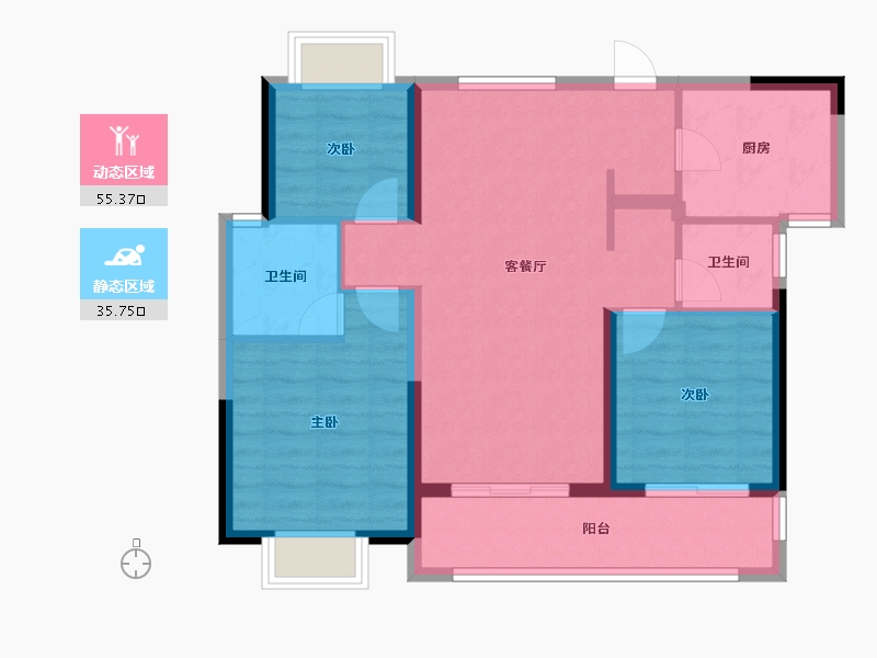 浙江省-绍兴市-HFC华发金融活力城-81.59-户型库-动静分区