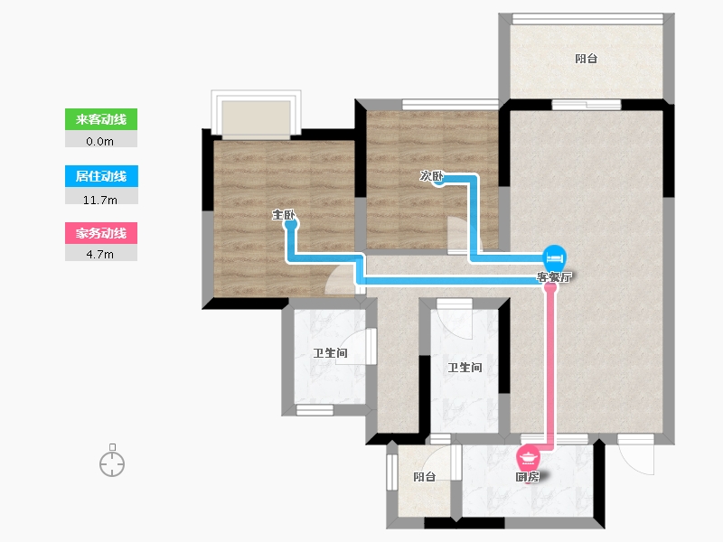 四川省-成都市-华侨城融创春风十里-70.50-户型库-动静线