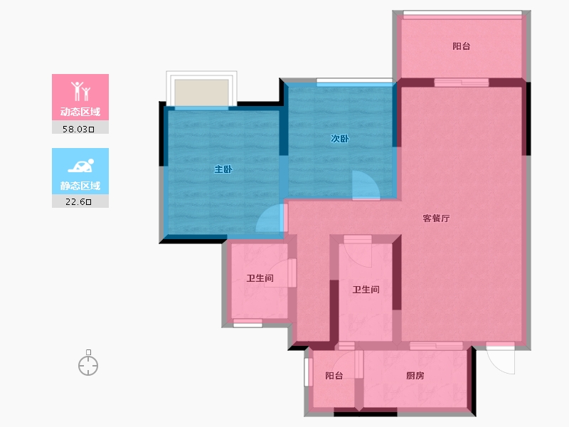 四川省-成都市-华侨城融创春风十里-70.50-户型库-动静分区