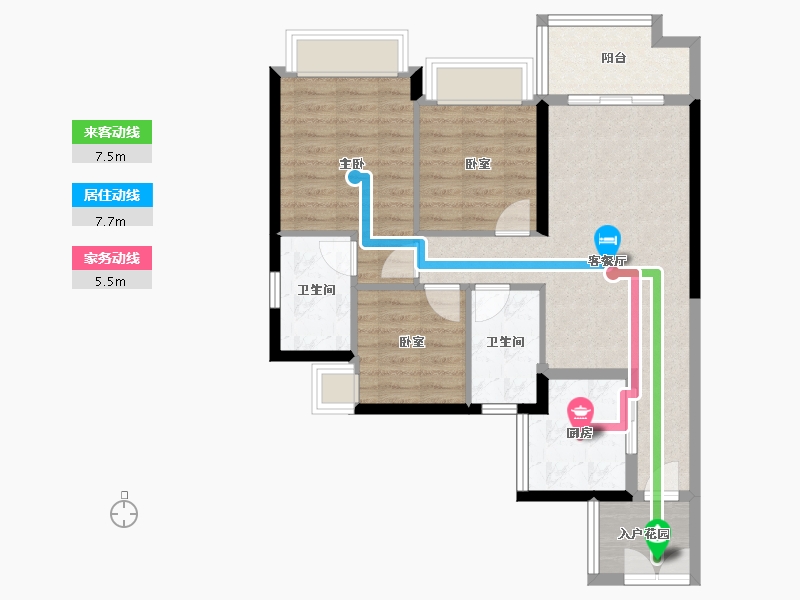 广东省-广州市-万科黄埔新城-75.92-户型库-动静线