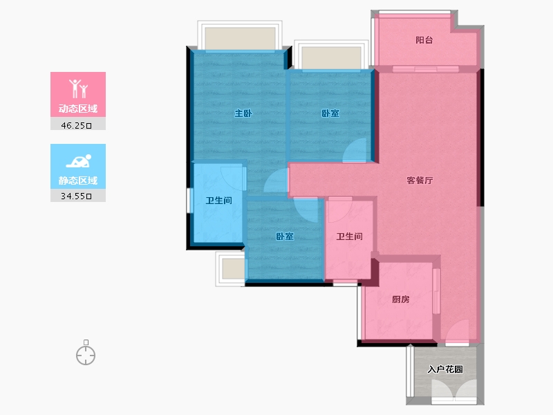 广东省-广州市-万科黄埔新城-75.92-户型库-动静分区