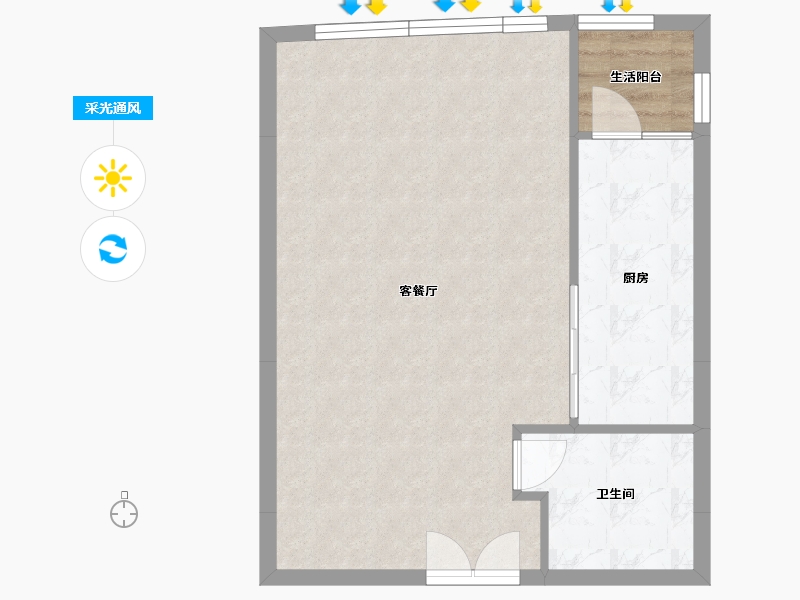 北京-北京市-新城国际23-56.33-户型库-采光通风