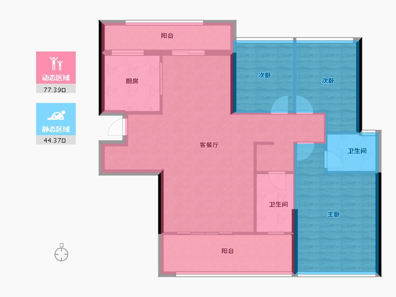 湖南省-郴州市-长信爱莲首府-110.33-户型库-动静分区