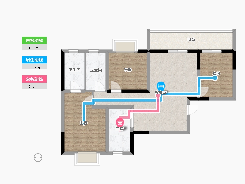 四川省-成都市-悦湖菁领汇-84.24-户型库-动静线