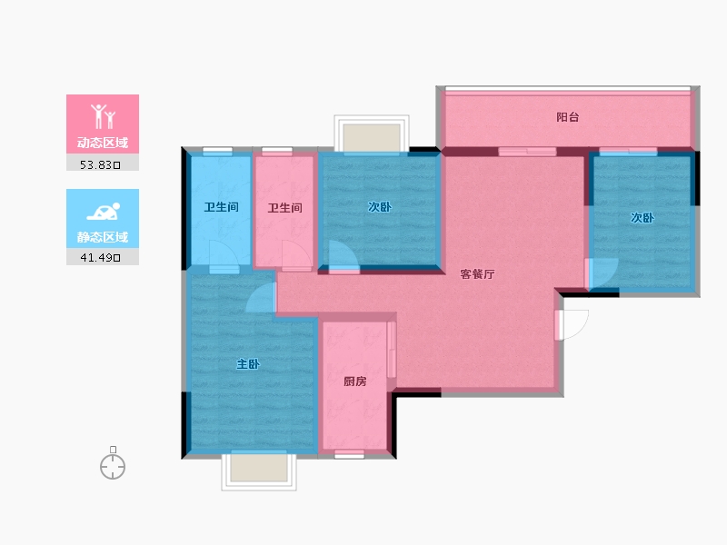 四川省-成都市-悦湖菁领汇-84.24-户型库-动静分区