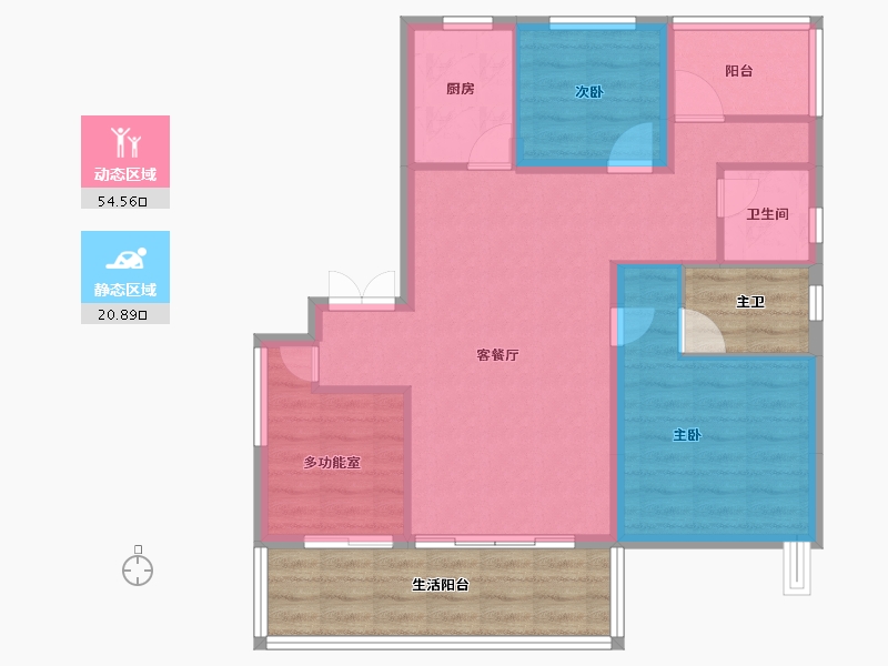 安徽省-合肥市-文一未来轩-81.74-户型库-动静分区