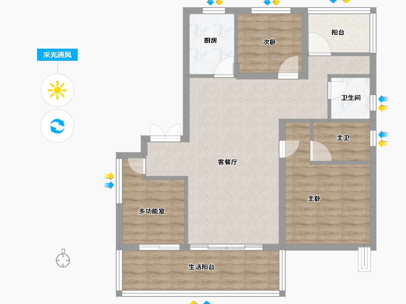 安徽省-合肥市-文一未来轩-81.74-户型库-采光通风