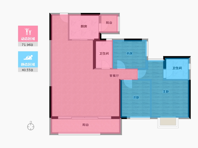 四川省-成都市-中海新川华府-102.01-户型库-动静分区